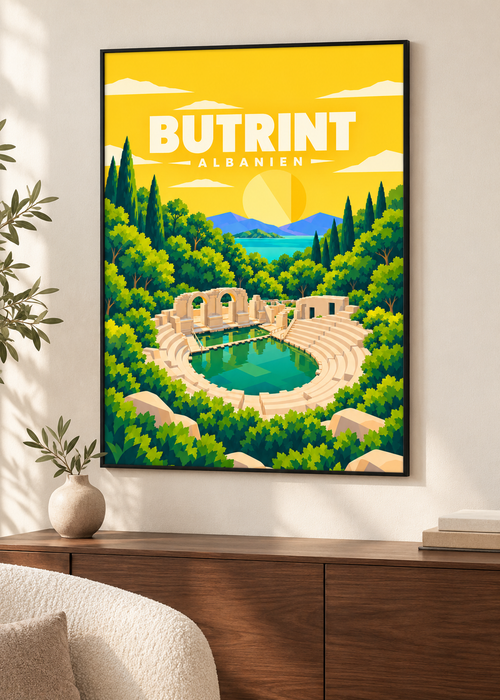 Butrint – schwarzer Rahmen im Wohnraum