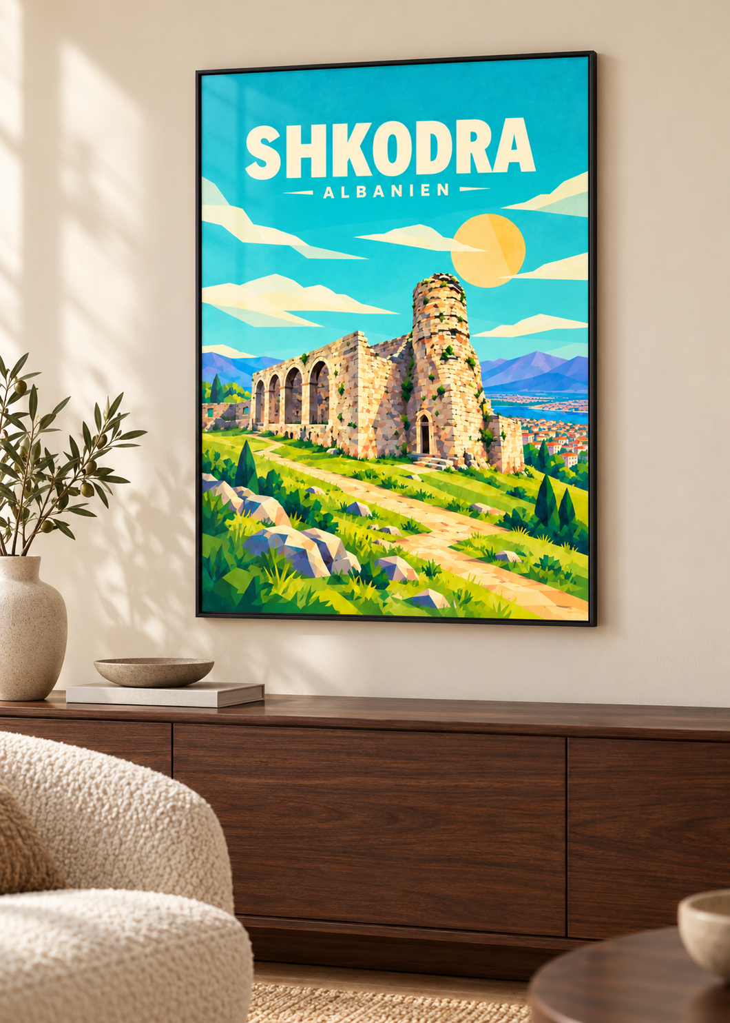 Shkodra – schwarzer Rahmen im Wohnraum
