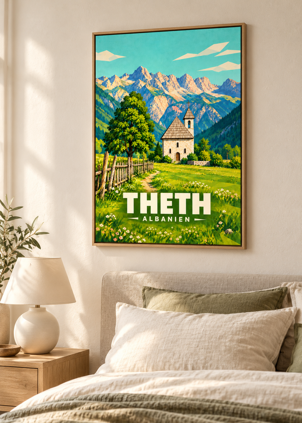 Theth – Leinwand im Eichen-Schattenfugenrahmen
