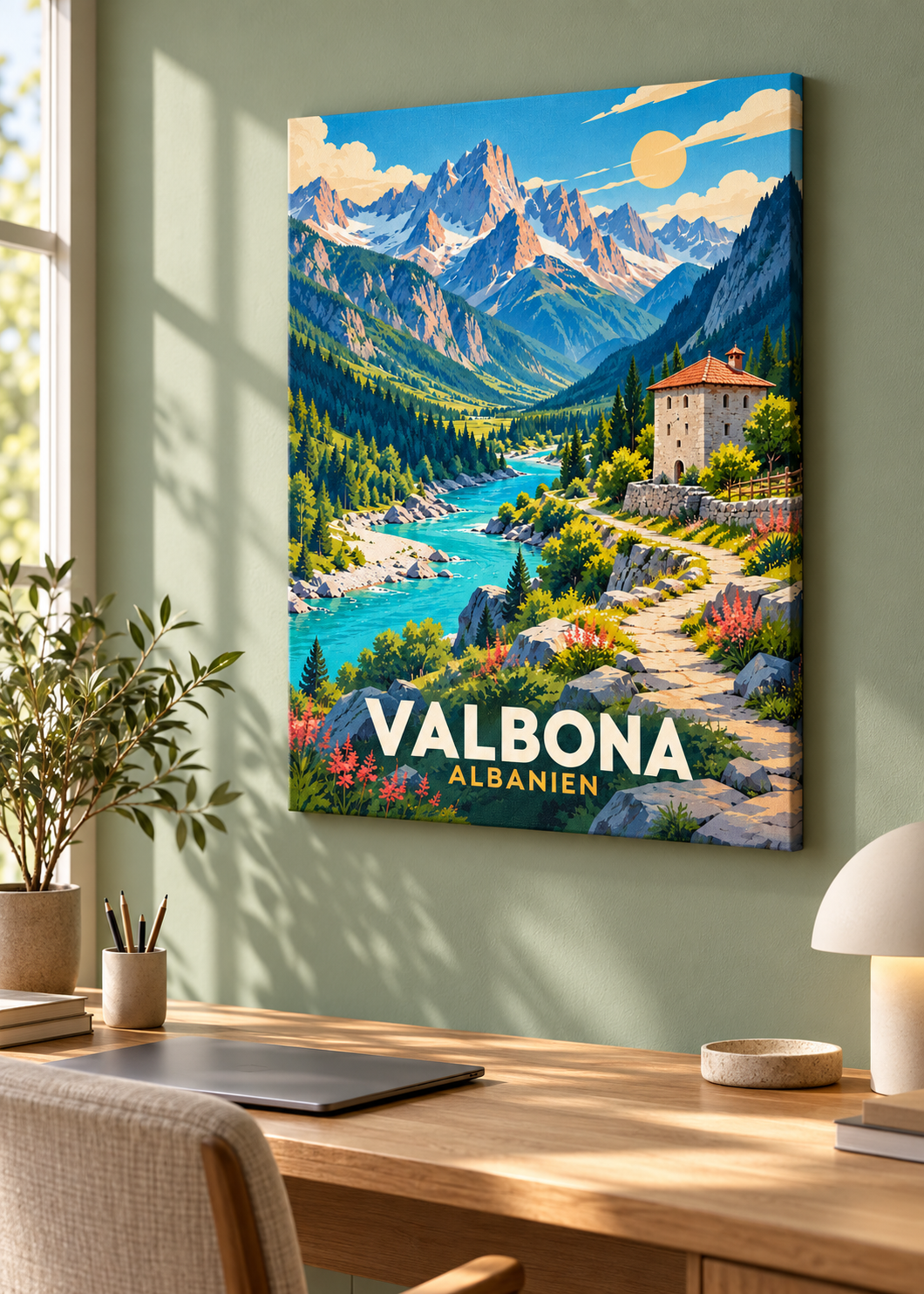 Valbona – Mockup als rahmenlose Slim-Leinwand