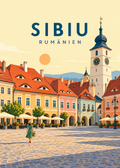 Sibiu – geometrische Illustration, Rumänien