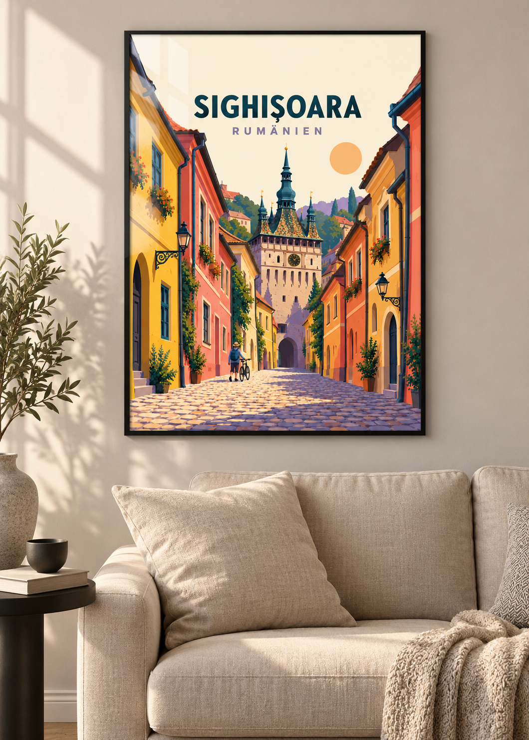 Sighișoara – schwarzer Rahmen mit Acrylglas