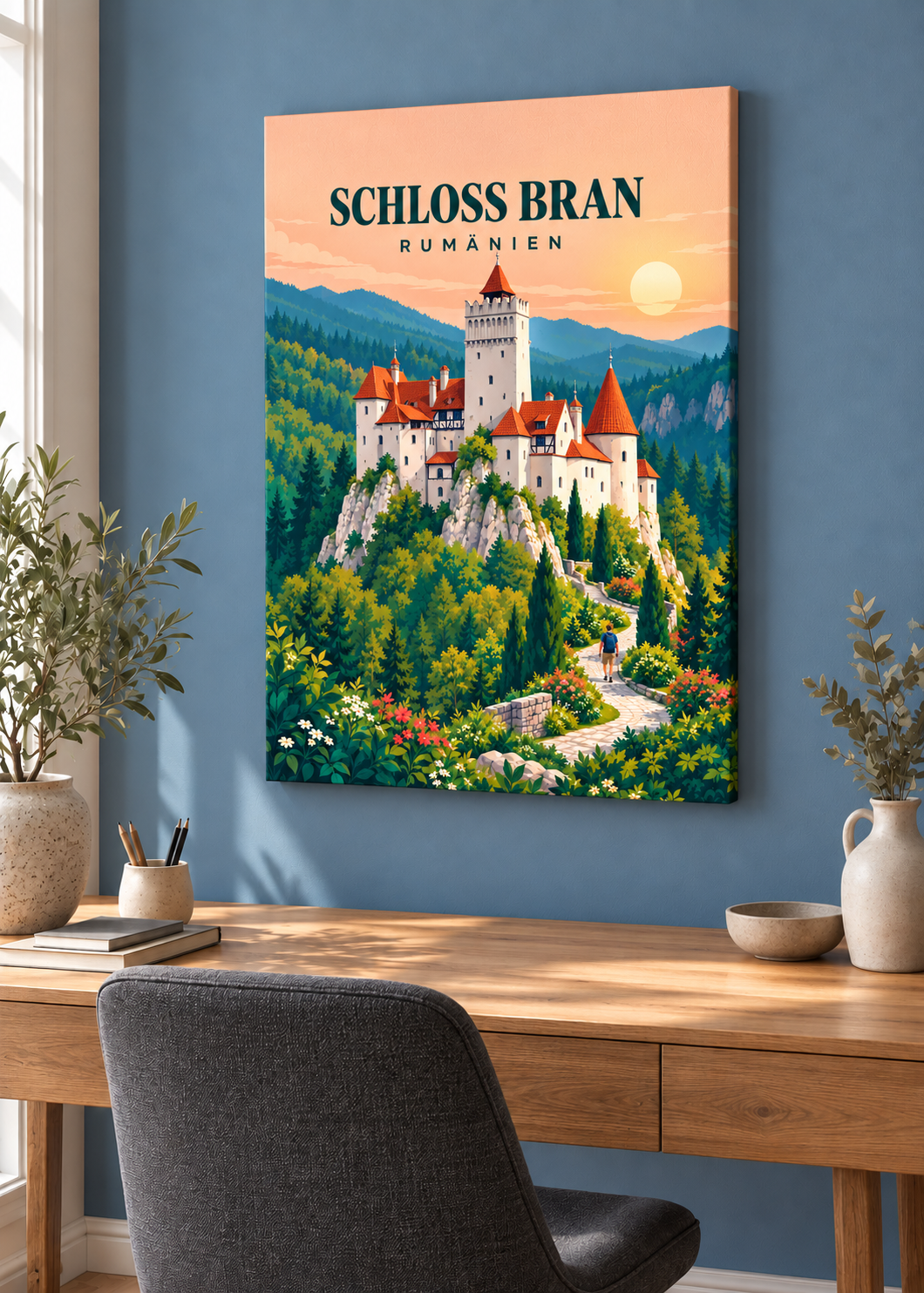 Schloss Bran – rahmenlose Slim-Leinwand