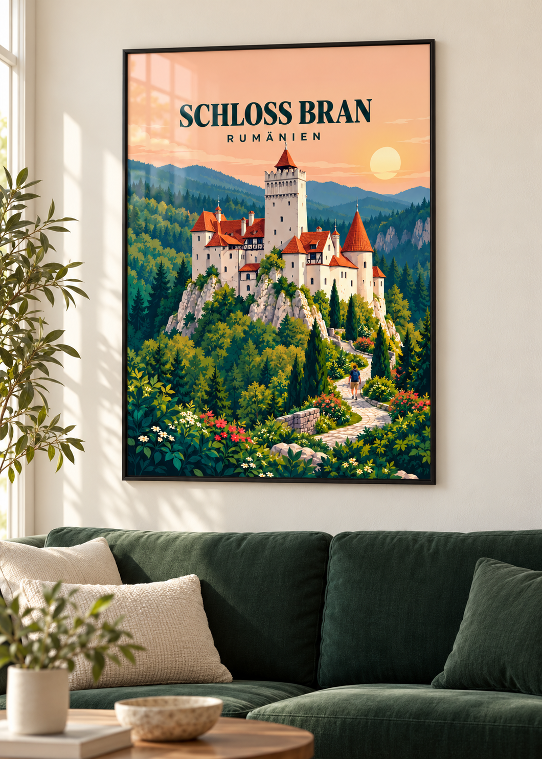 Schloss Bran – schwarzer Rahmen mit Acrylglas