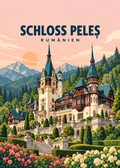 Schloss Peleș – geometrische Illustration, Rumänien