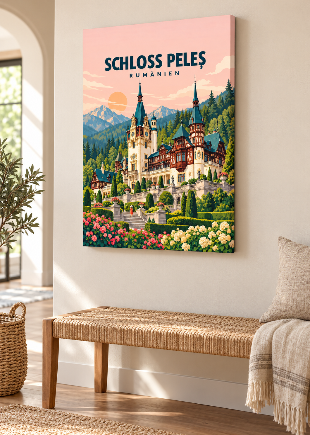 Schloss Peleș – rahmenlose Slim-Leinwand