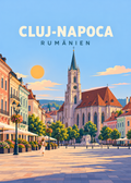 Cluj-Napoca – geometrische Illustration, Rumänien