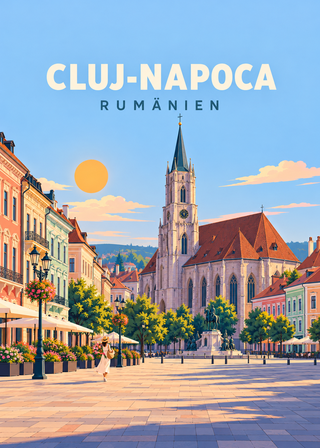 Cluj-Napoca – geometrische Illustration, Rumänien