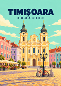Timișoara – geometrische Illustration, Rumänien
