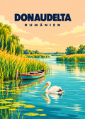 Donaudelta – geometrische Illustration, Rumänien