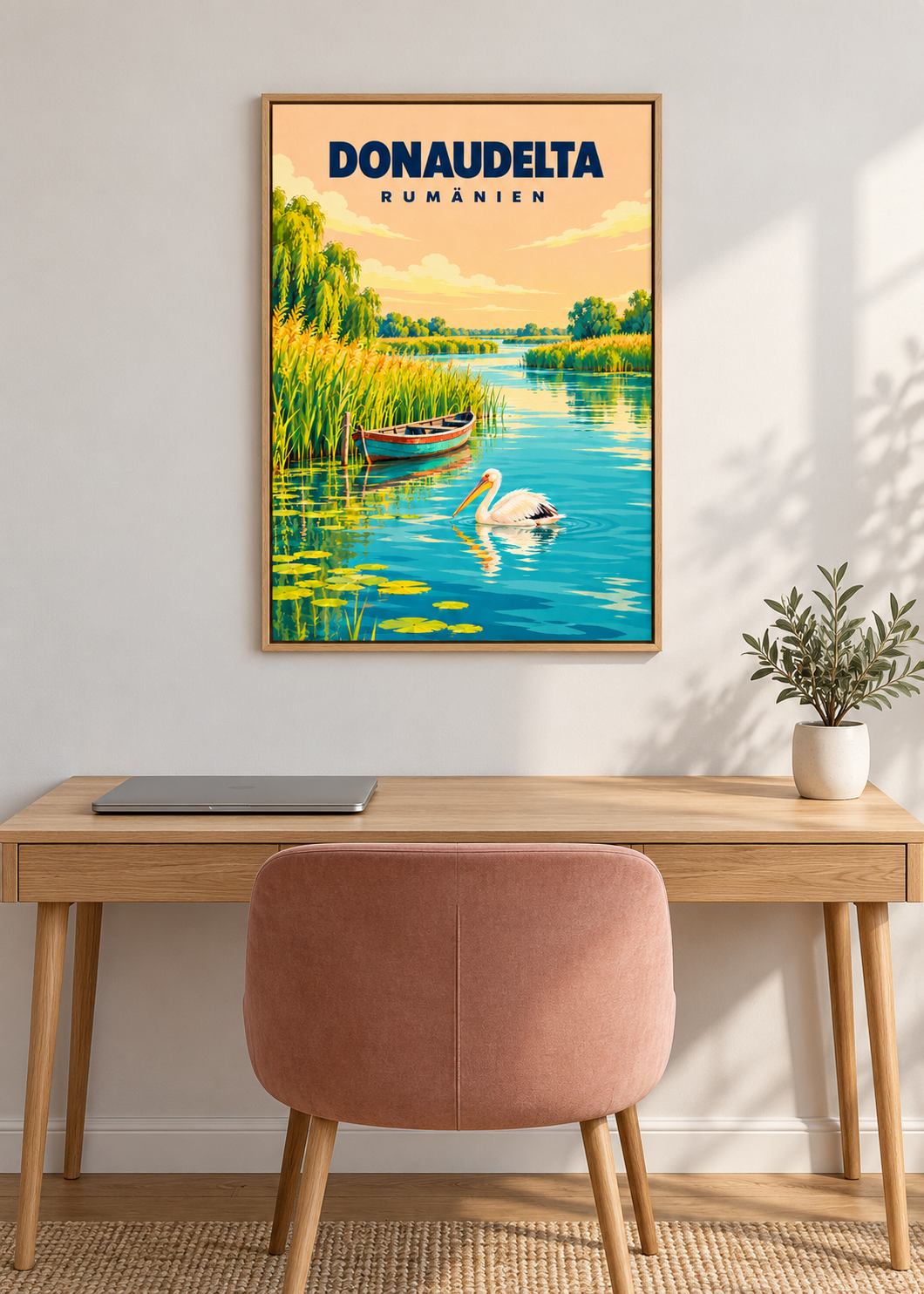 Donaudelta – Eichen-Schattenfugenrahmen ohne Glas