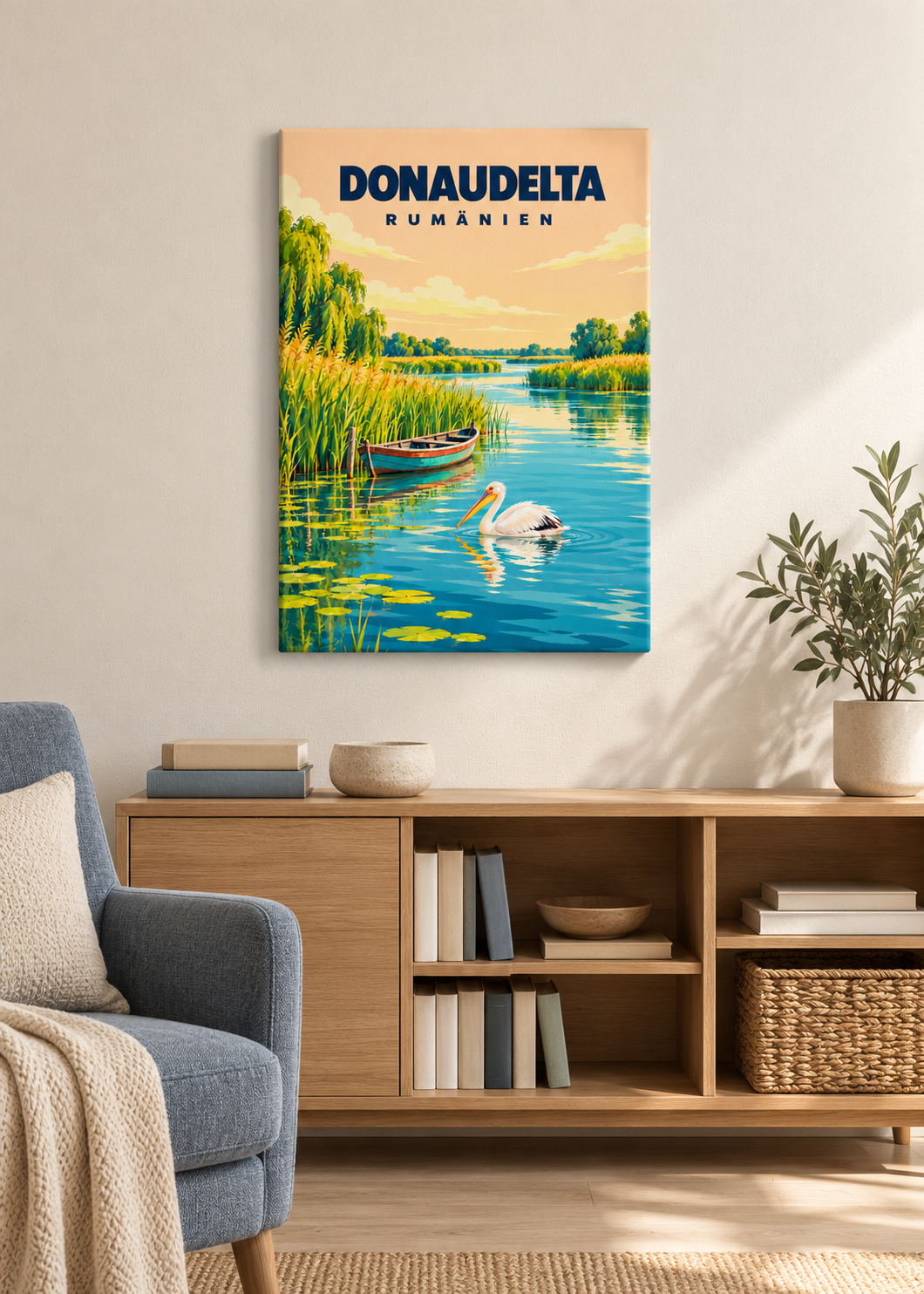 Donaudelta – rahmenlose matte Slim-Leinwand