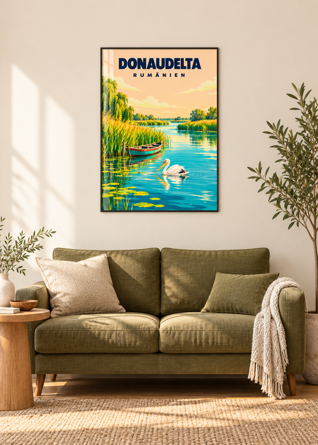 Donaudelta – dünner schwarzer Rahmen mit Acrylglas