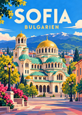 Sofia in Bulgarien – geometrische Illustration