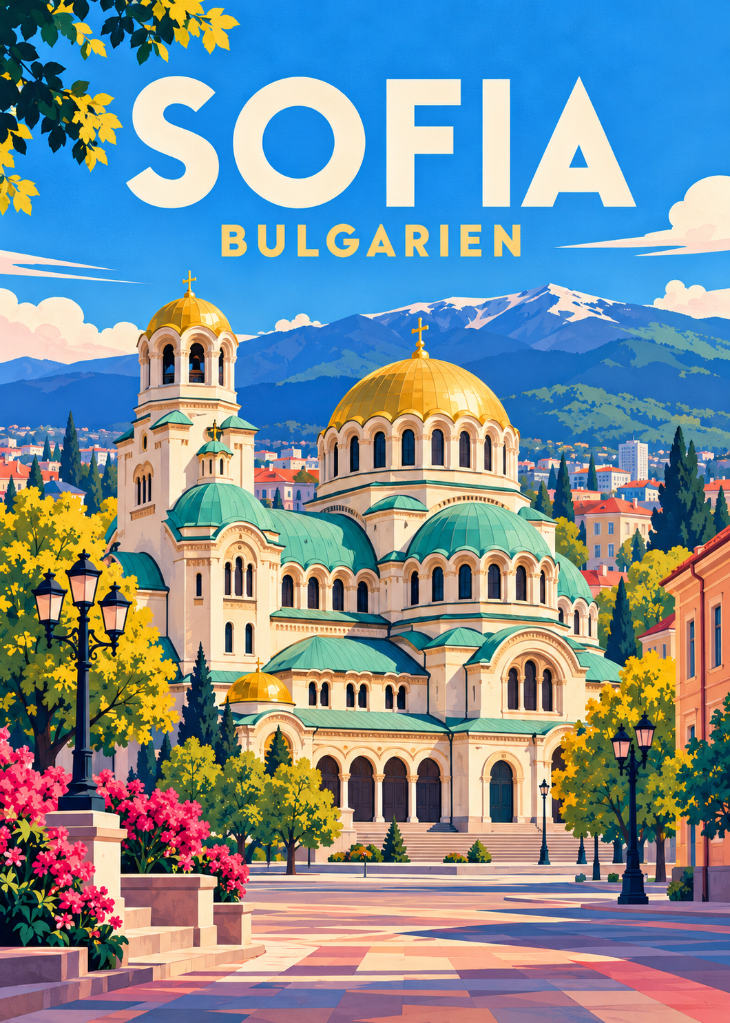 Sofia in Bulgarien – geometrische Illustration