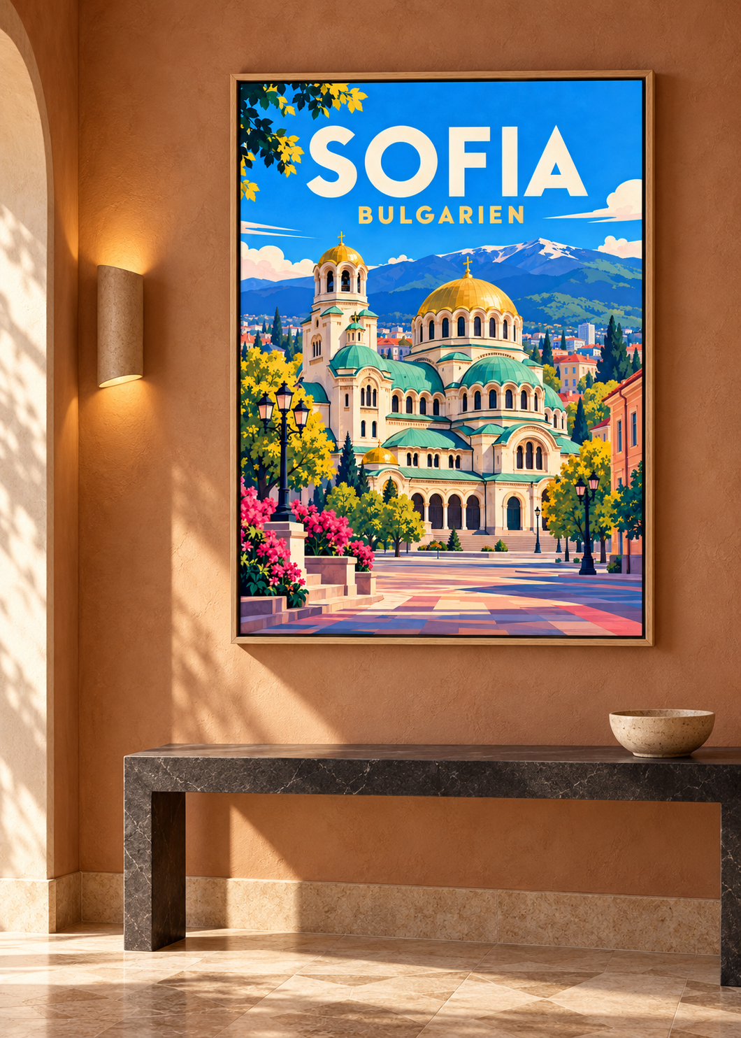 Sofia – Leinwand im Eichen-Schattenfugenrahmen