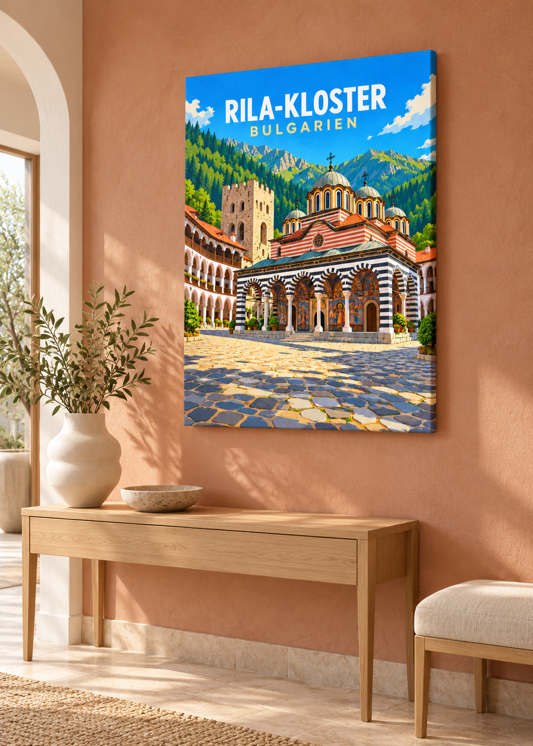 Rila-Kloster – Mockup als rahmenlose Slim-Leinwand