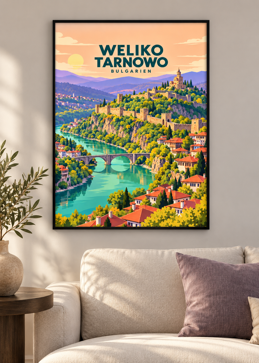 Weliko Tarnowo – Mockup im schwarzen Rahmen mit Acrylglas