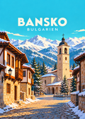 Bansko, Bulgarien – geometrische Illustration