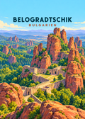 Belogradtschik, Bulgarien – geometrische Illustration