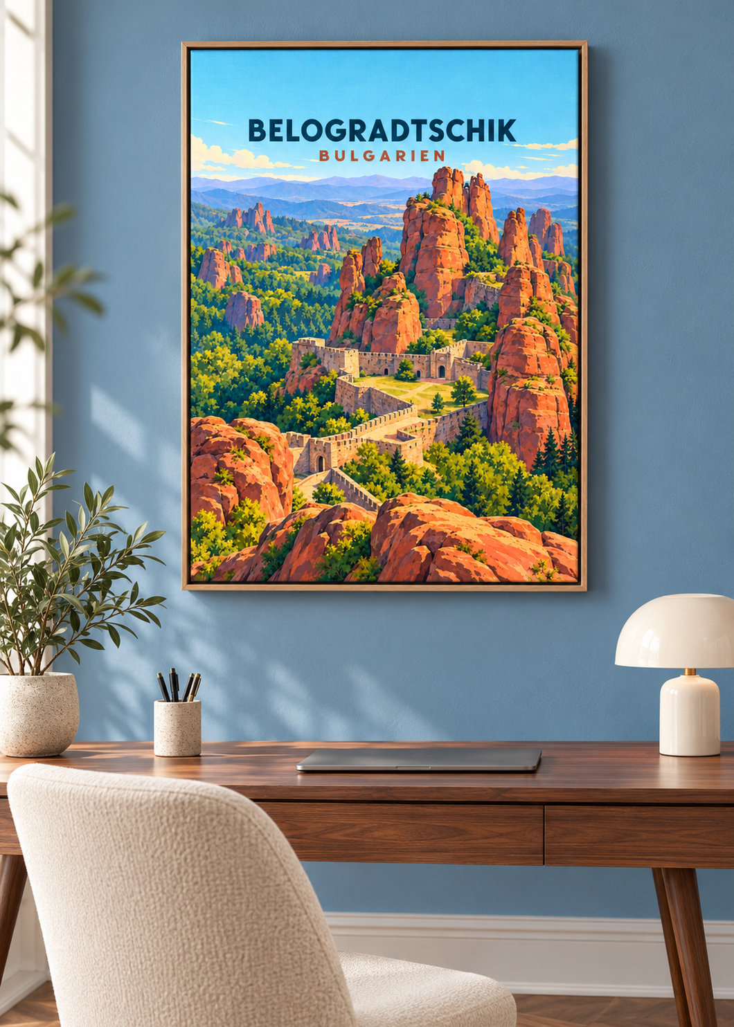Belogradtschik, Bulgarien – Mockup als Leinwand im Eichenrahmen