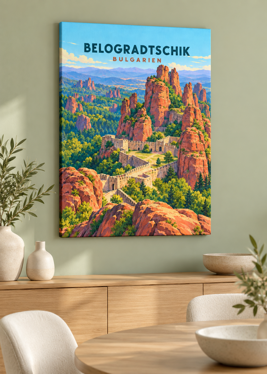 Belogradtschik, Bulgarien – Mockup als rahmenlose Leinwand