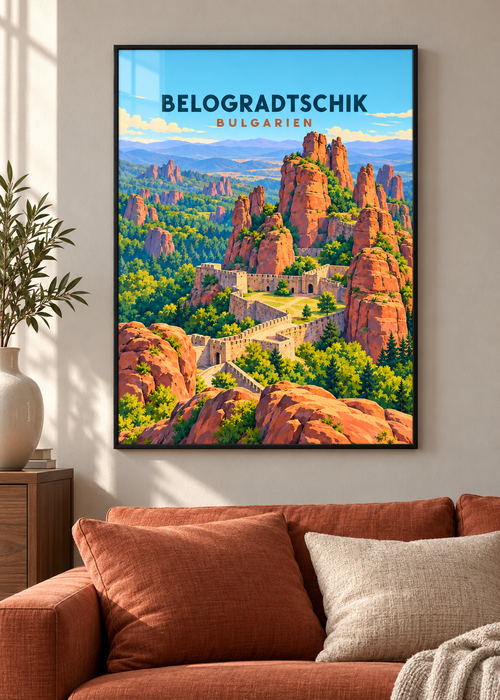 Belogradtschik, Bulgarien – Mockup im schwarzen Rahmen