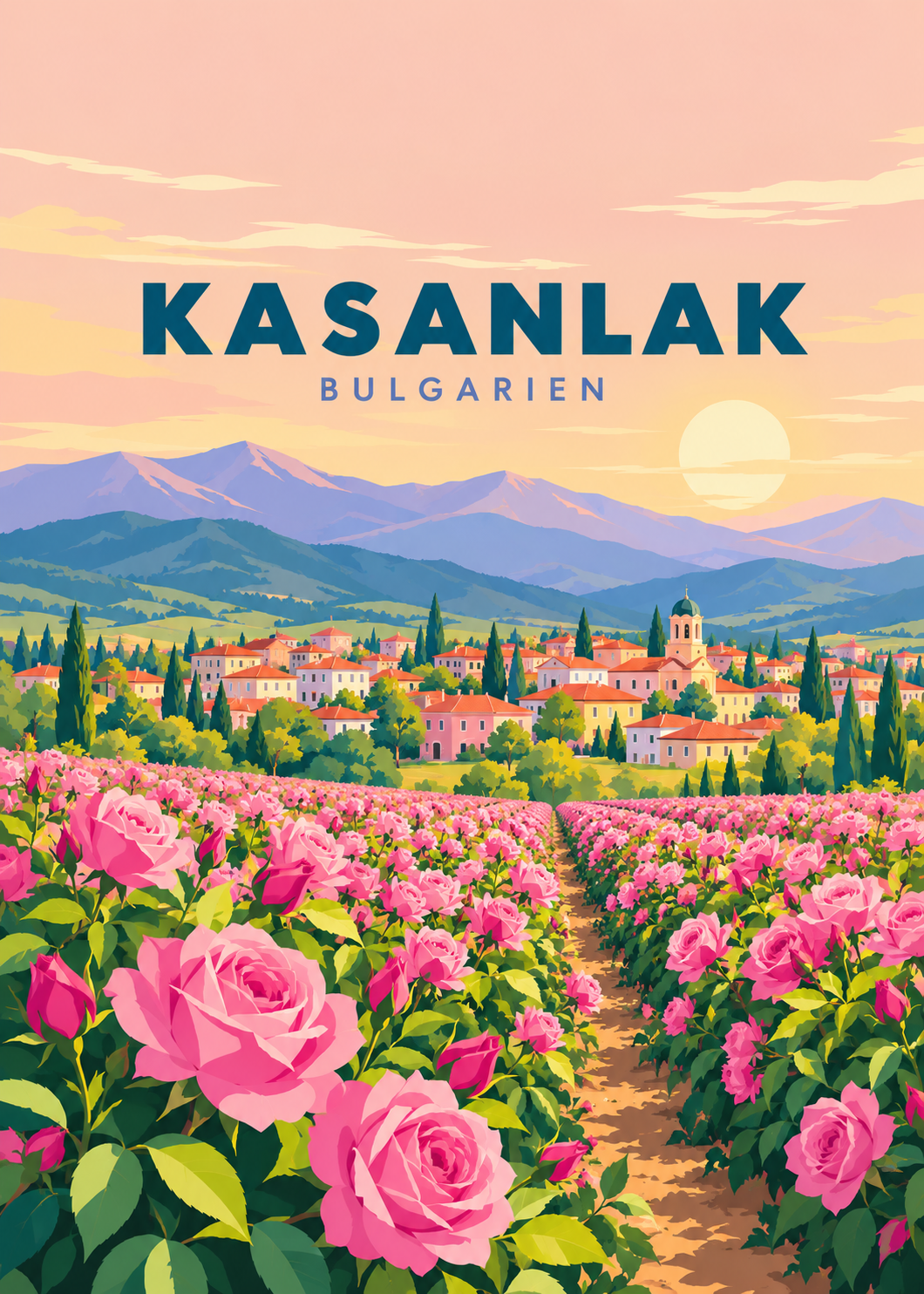 Kasanlak, Bulgarien – geometrische Illustration
