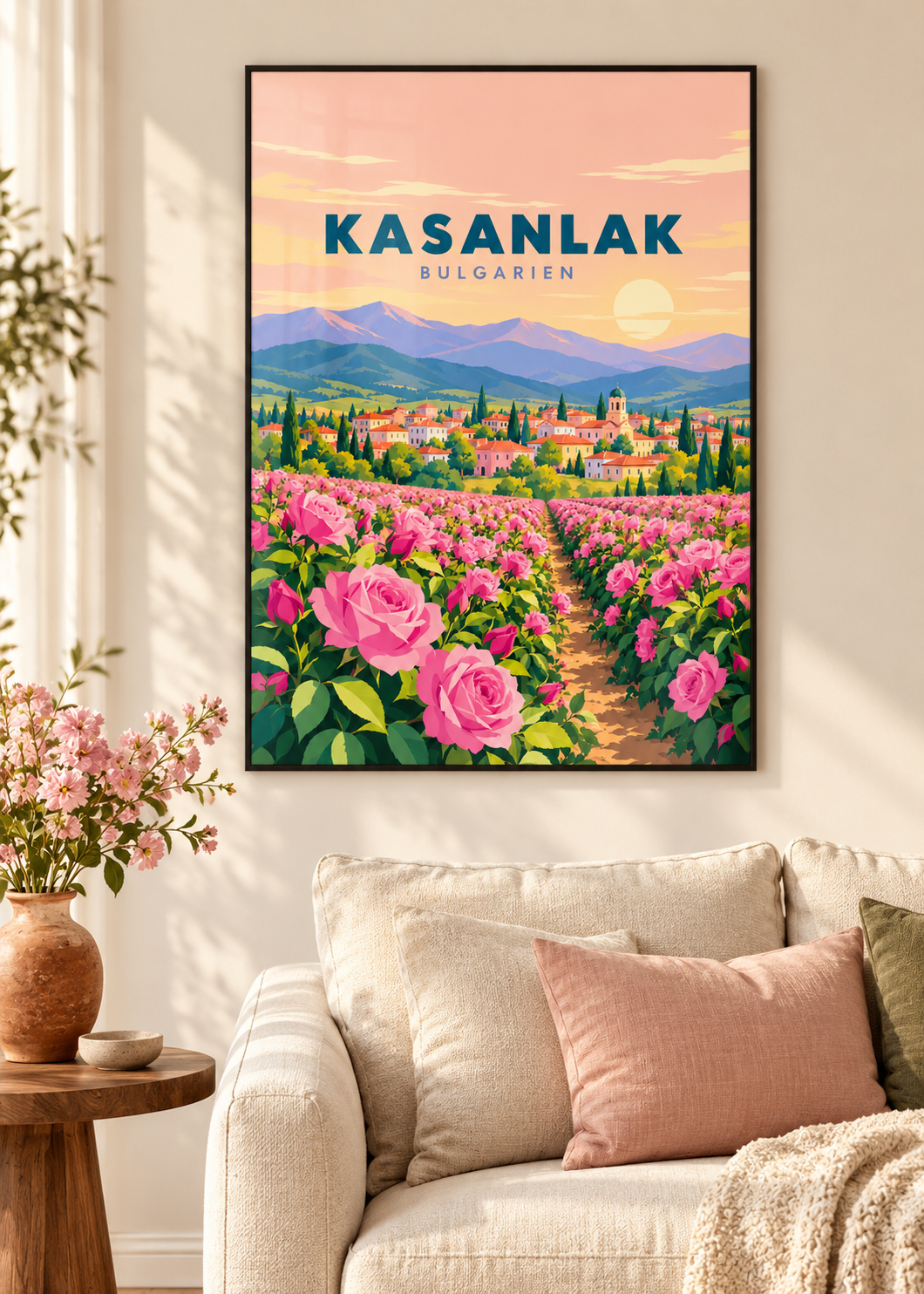 Kasanlak, Bulgarien – Mockup im schwarzen Rahmen