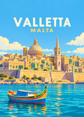 Valletta, Malta – geometrische Illustration