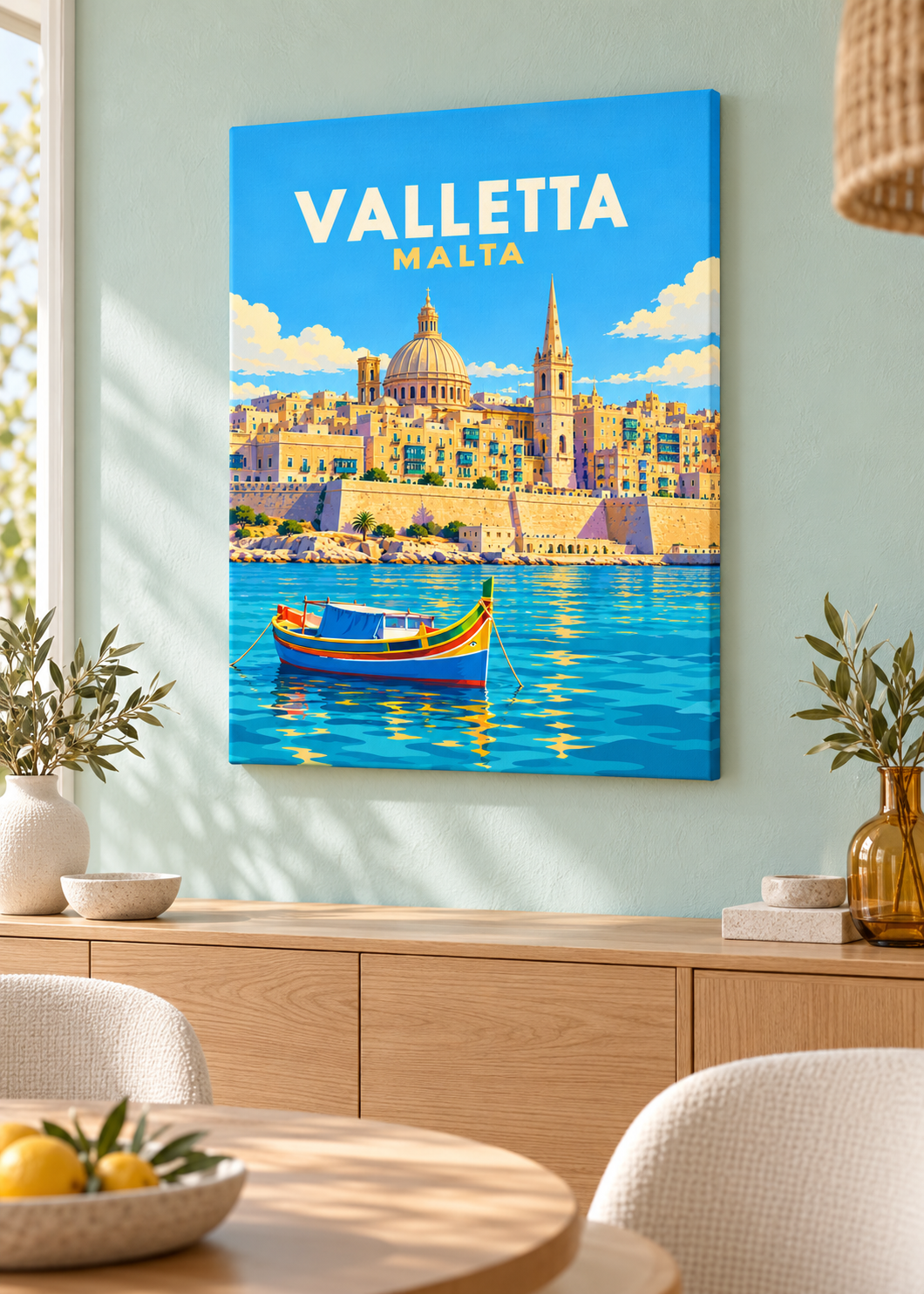 Valletta, Malta – Mockup als rahmenlose Leinwand