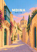 Mdina, Malta – geometrische Illustration