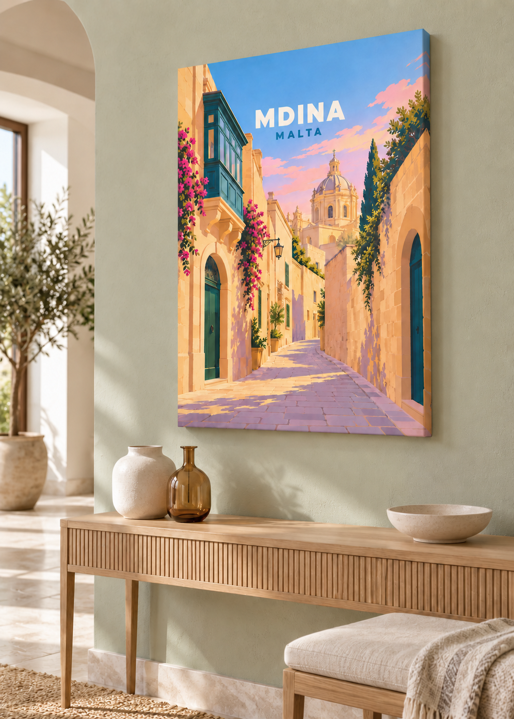 Mdina, Malta – Mockup als rahmenlose Leinwand