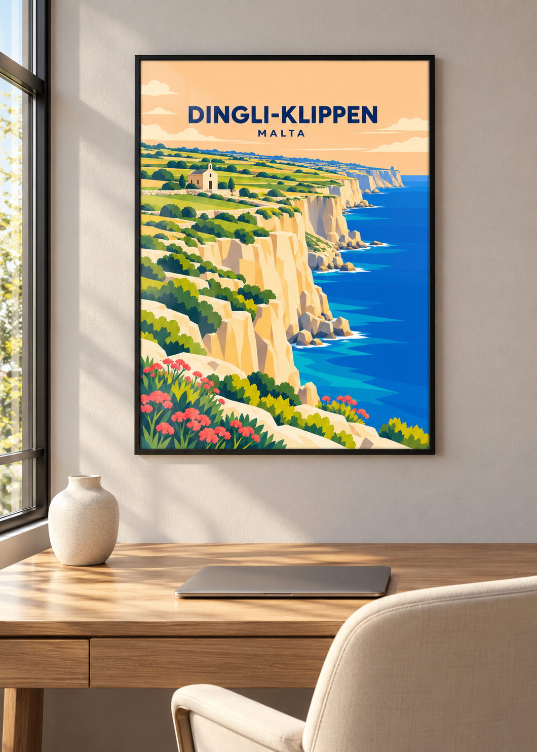 Dingli-Klippen – dünner schwarzer Rahmen mit Acryl