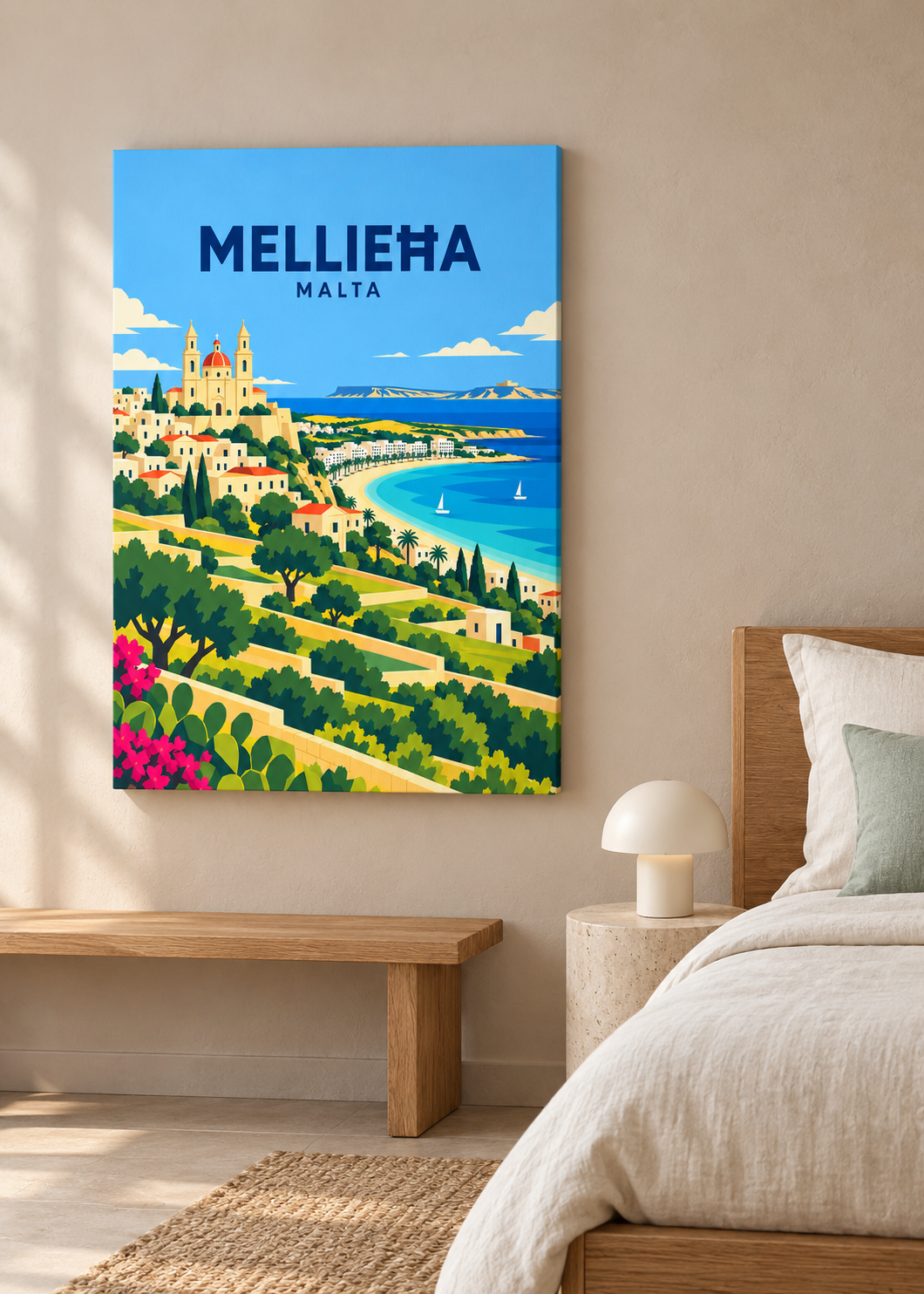 Mellieħa – rahmenlose Slim-Leinwand