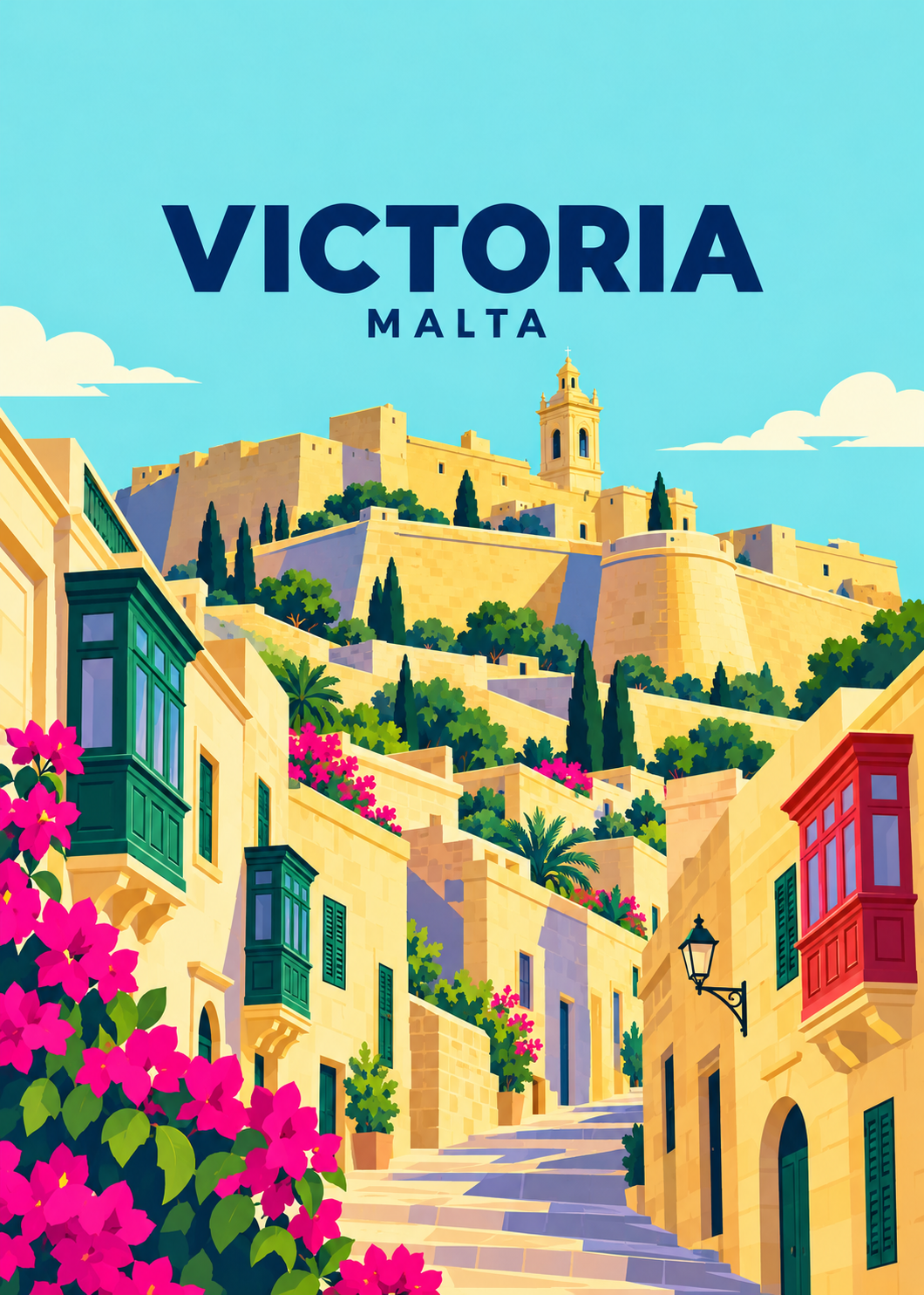 Victoria – geometrische Illustration, Malta