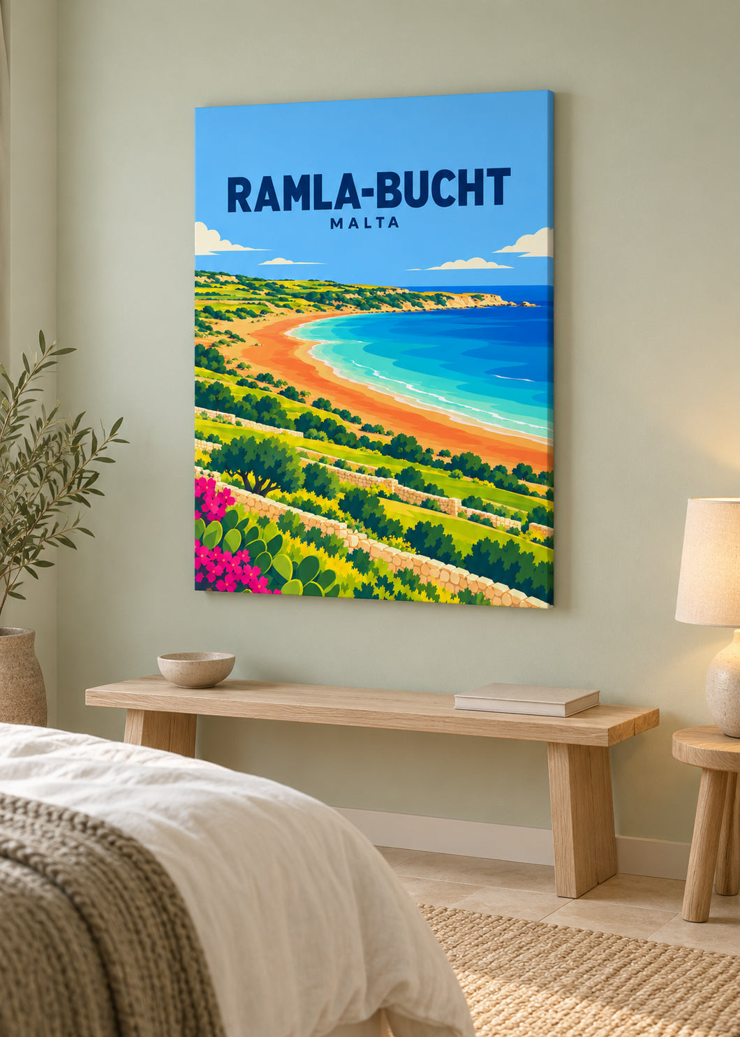 Ramla-Bucht auf rahmenloser Slim-Leinwand