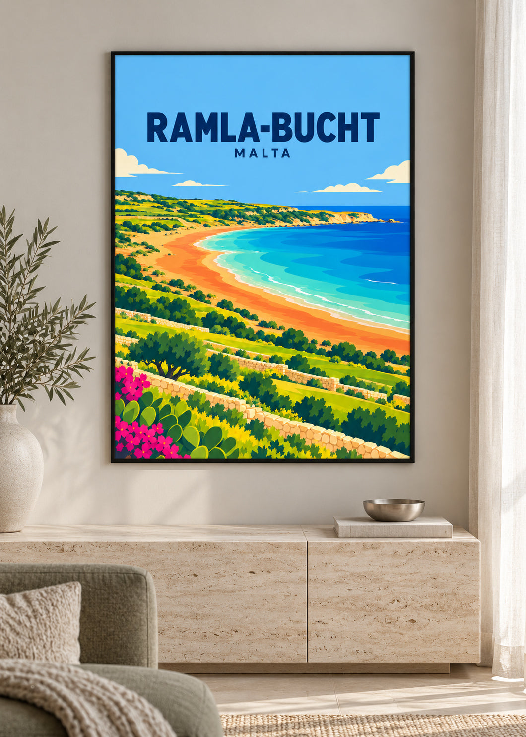 Ramla-Bucht im dünnen schwarzen Rahmen