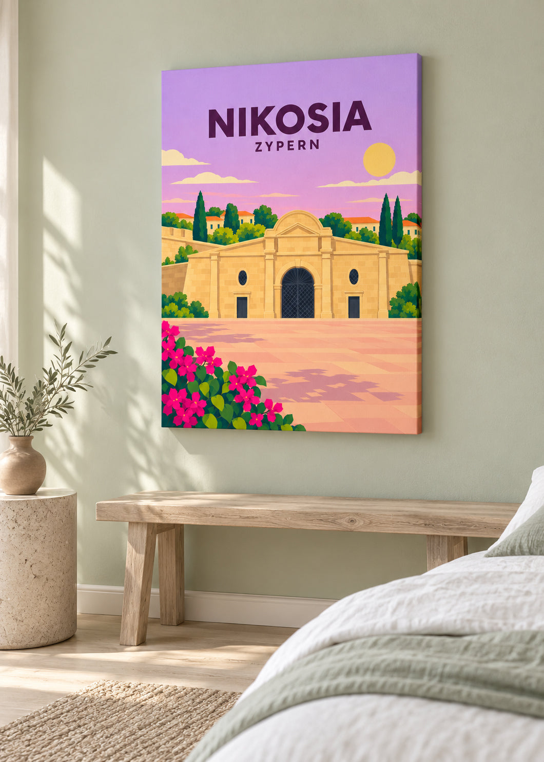 Nikosia auf rahmenloser Slim-Leinwand