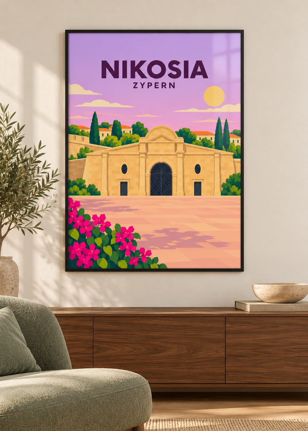 Nikosia im dünnen schwarzen Rahmen