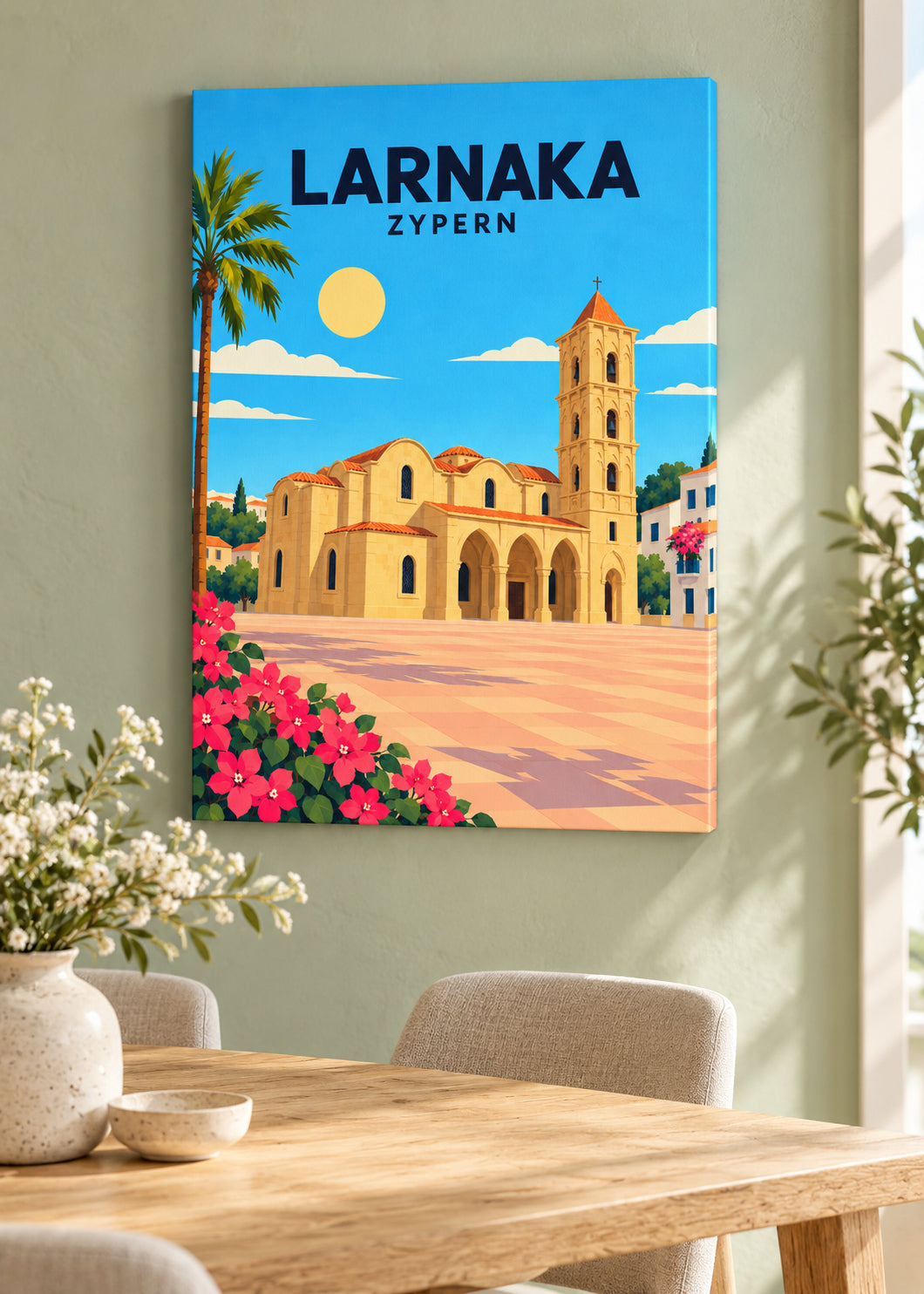 Larnaka – rahmenlose Slim-Leinwand mit matter Gewebestruktur