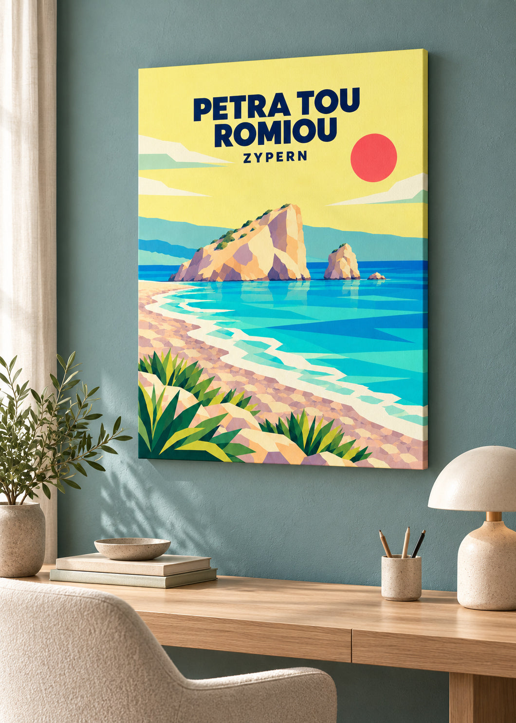 Petra tou Romiou – rahmenlose Slim-Leinwand mit matter Gewebestruktur