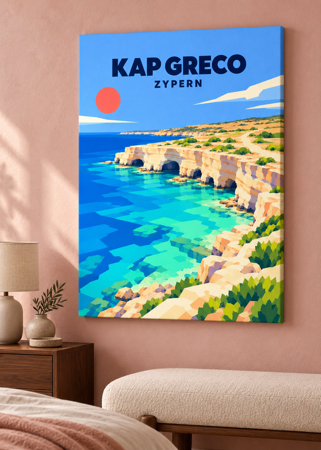 Kap Greco – rahmenlose Slim-Leinwand mit matter Gewebestruktur