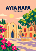 Ayia Napa, Zypern – geometrische Illustration des Klosterhofs