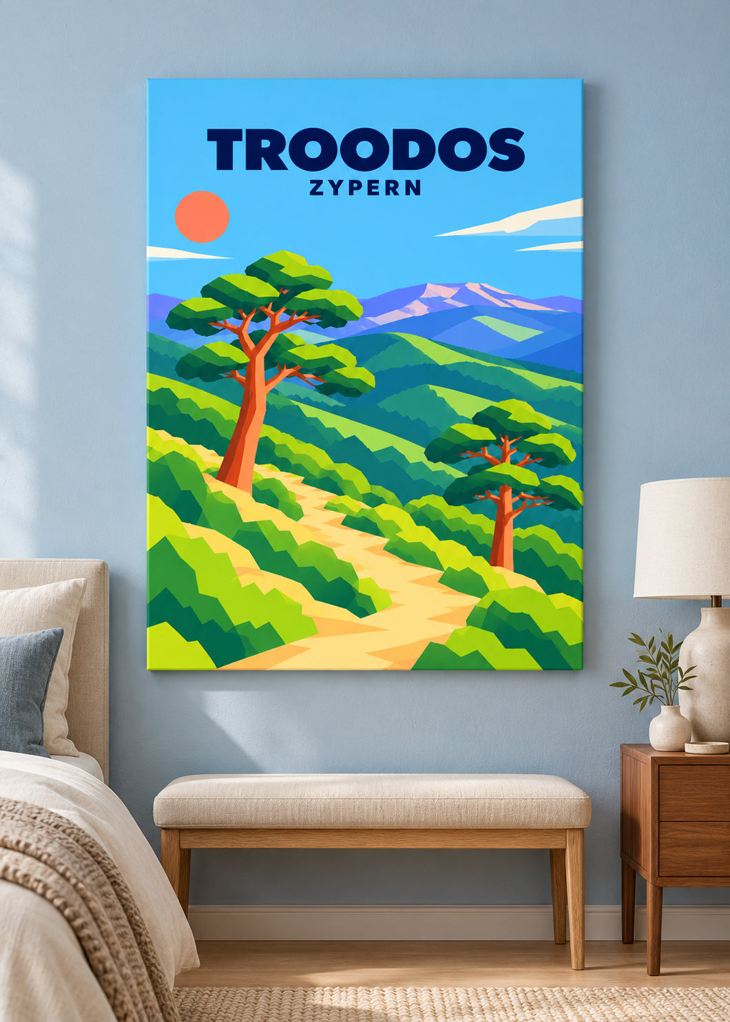 Troodos – rahmenlose Slim-Leinwand mit matter Gewebestruktur