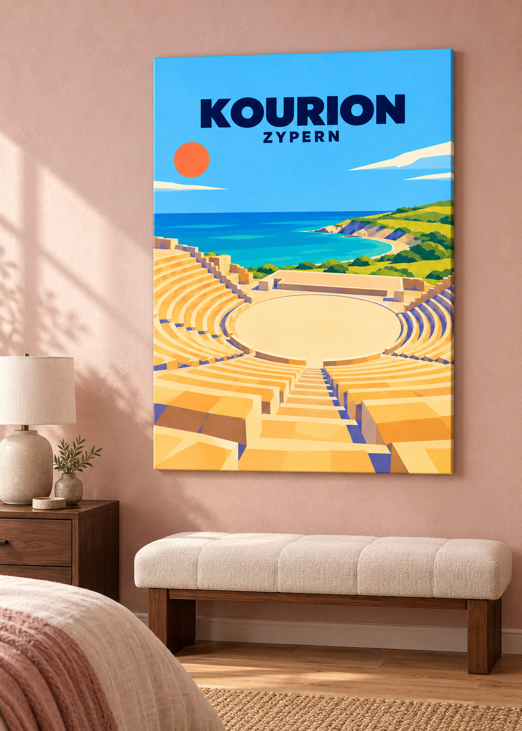 Kourion – rahmenlose Slim-Leinwand mit matter Gewebestruktur