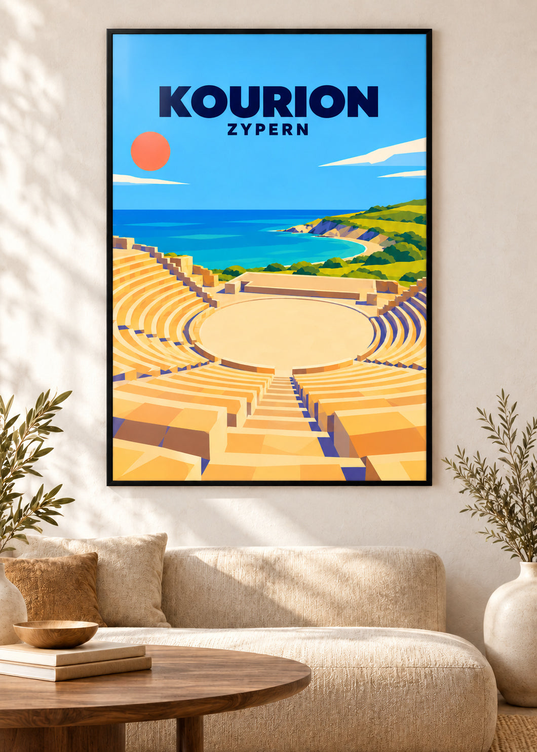 Kourion – Kunstdruck im dünnen matten schwarzen Rahmen