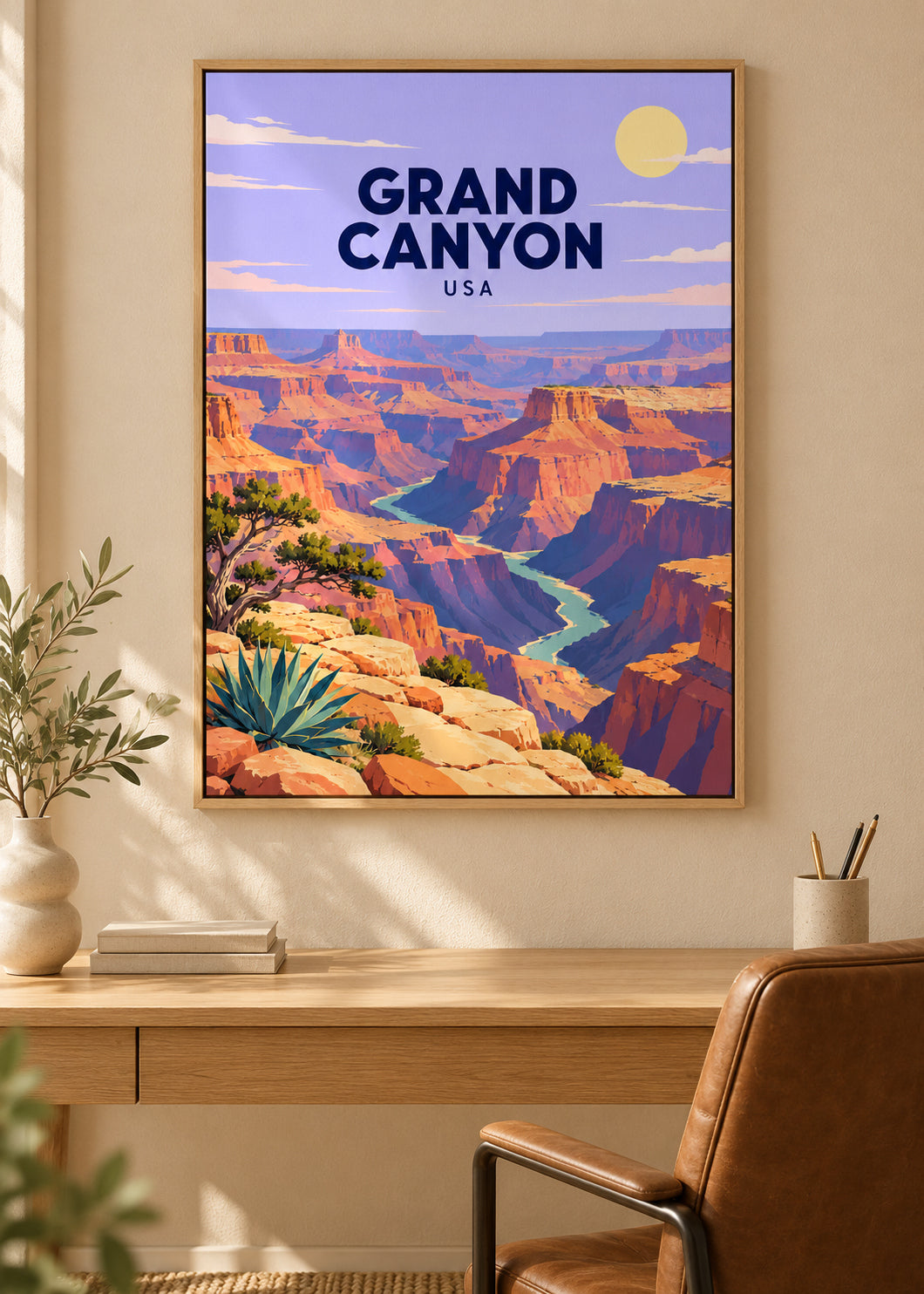 Grand Canyon – Leinwand mit Eichen-Schattenfugenrahmen