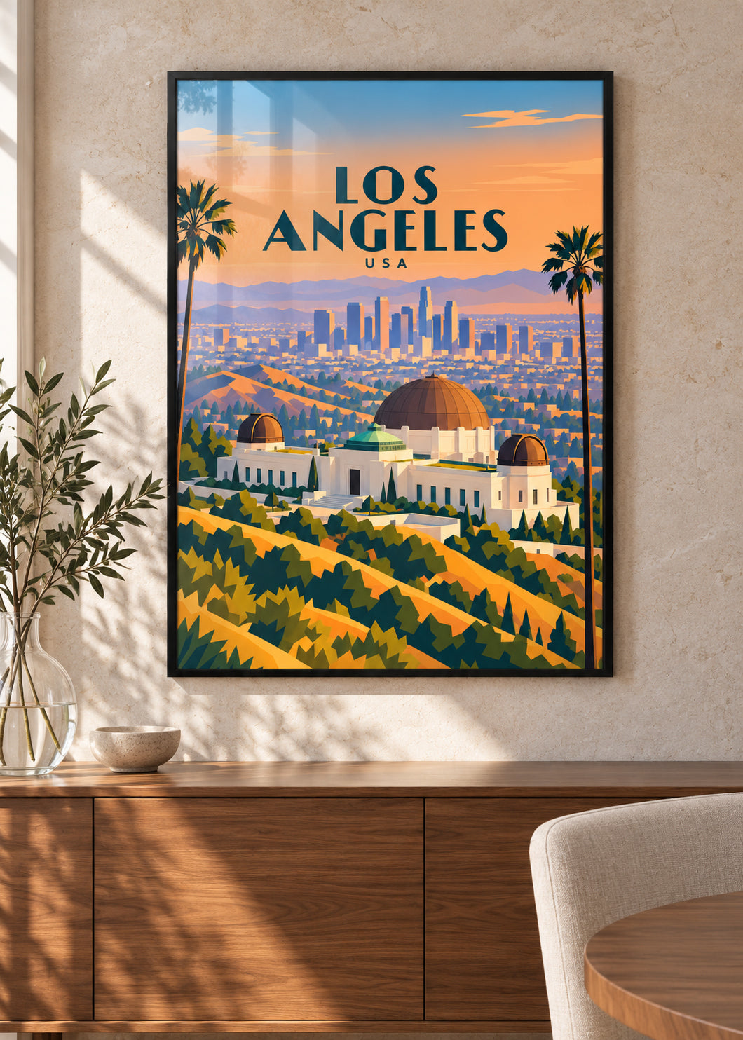 Los Angeles – schwarzer Rahmen mit Acryl