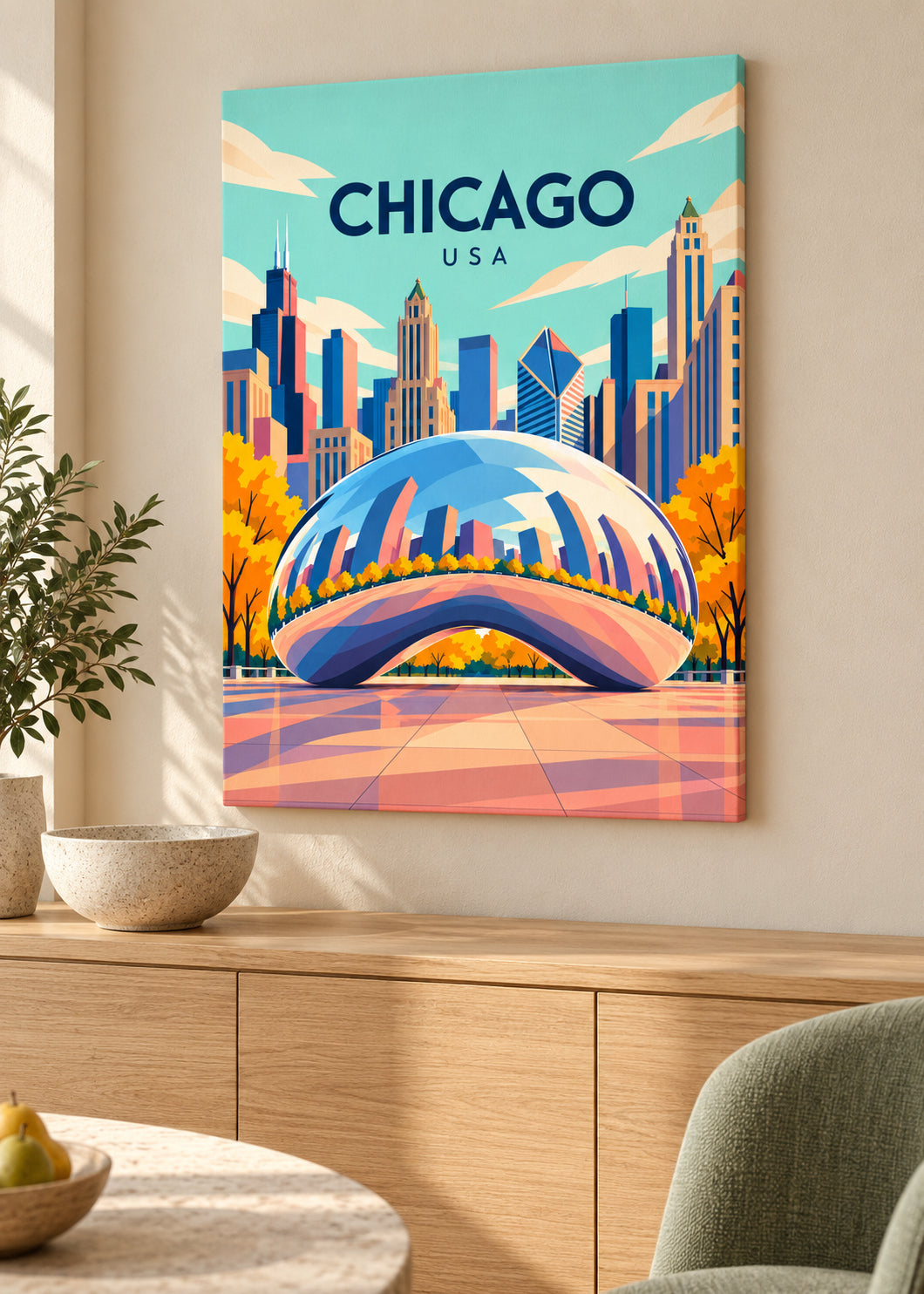Chicago – rahmenlose Slim-Leinwand
